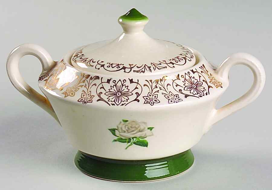 Chateau Rose (Filigree 1TS350) Sugar Bowl & Lid by Limoges-American-1