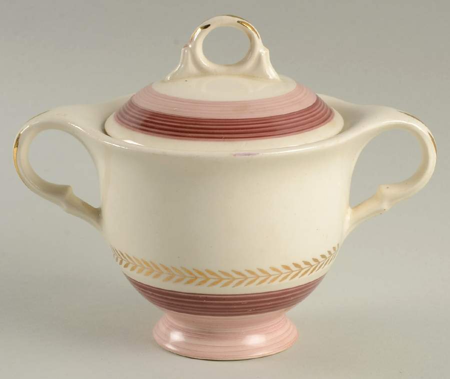 Coronet Rose Sugar Bowl & Lid by Limoges-American-1