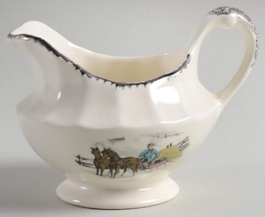 Currier & Ives (Scalloped) Creamer by Limoges-American-1