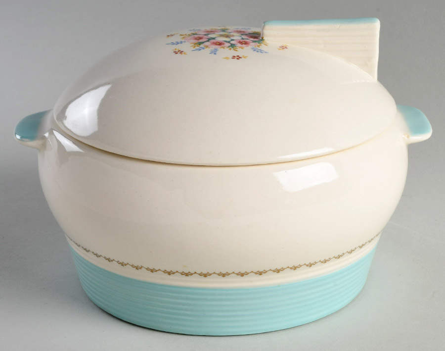 Empress Mist Cotillion Blue (#1TS368W) Round Covered Vegetable by Limoges-American-1
