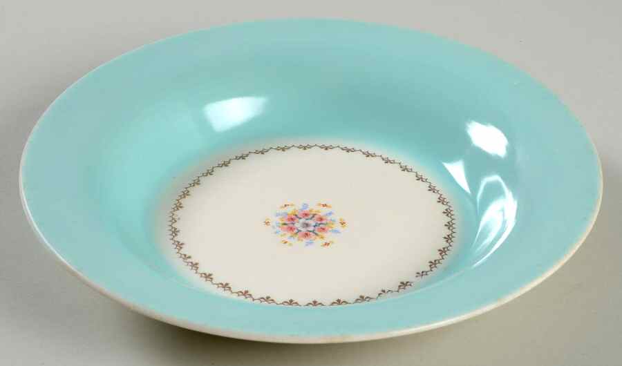Empress Mist Cotillion Blue (#1TS368W) Rim Soup Bowl by Limoges-American-1