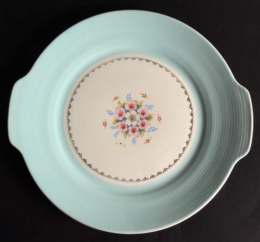 Empress Mist Cotillion Blue (#1TS368W) Handled Cake Plate by Limoges-American-1