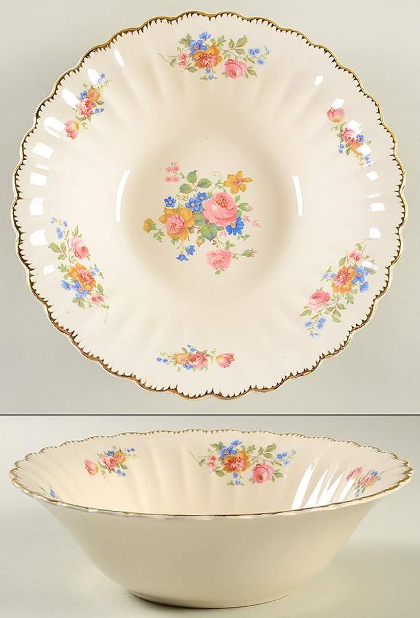 English Rose 8" Round Vegetable Bowl by Limoges-American-1