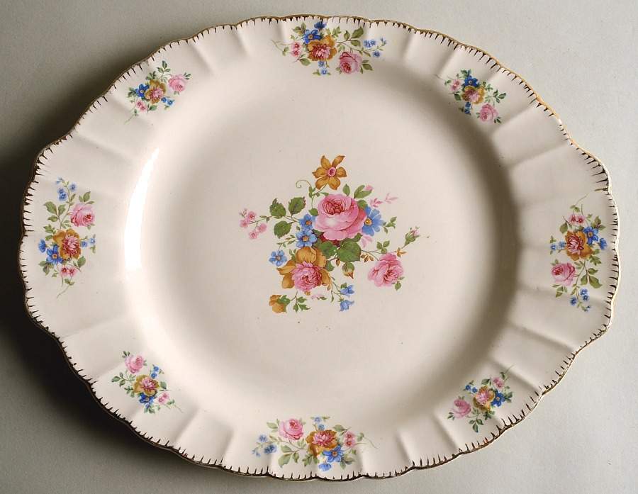 English Rose 13" Oval Serving Platter by Limoges-American-1