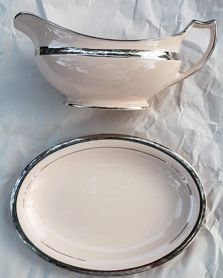 Etched Platinum (On Edge) Relish by Limoges-American-1