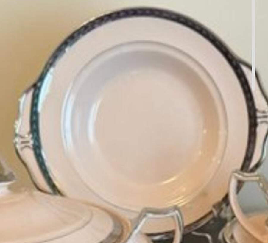Etched Platinum (On Edge) Round Butter No Lid by Limoges-American-1