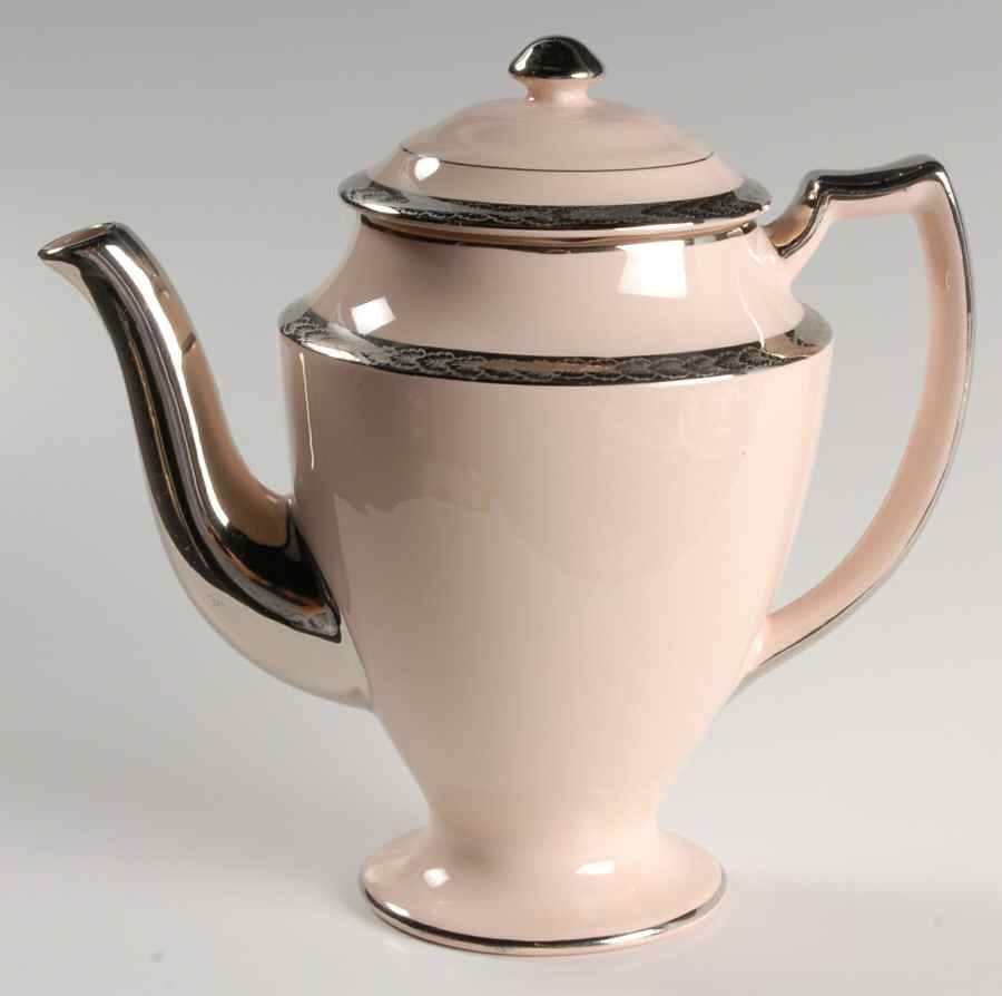 Etched Platinum (On Edge) Coffee Pot & Lid by Limoges-American-1