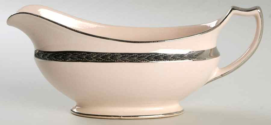 Etched Platinum (On Edge) Gravy Boat by Limoges-American-1