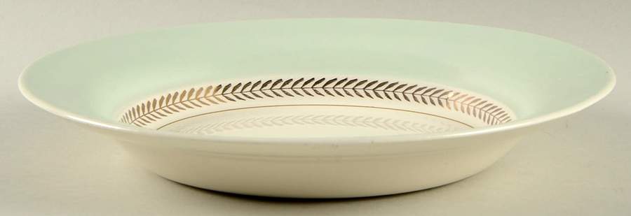 Federal Aqua Green Rim Soup Bowl by Limoges-American-1
