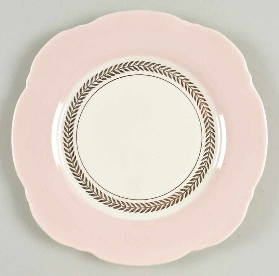 Federal Coral Pink Square Salad Plate by Limoges-American-1