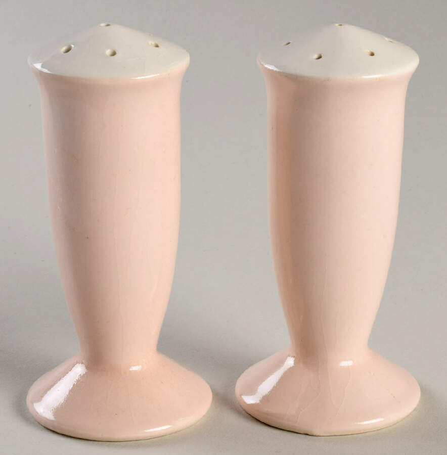 Federal Coral Pink Salt & Pepper Set by Limoges-American-1