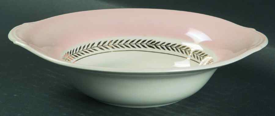 Federal Coral Pink Lugged Cereal Bowl by Limoges-American-1