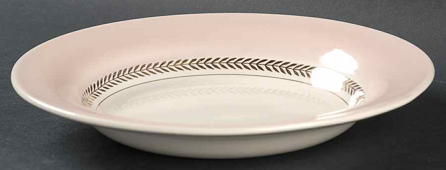 Federal Coral Pink Rim Soup Bowl by Limoges-American-1