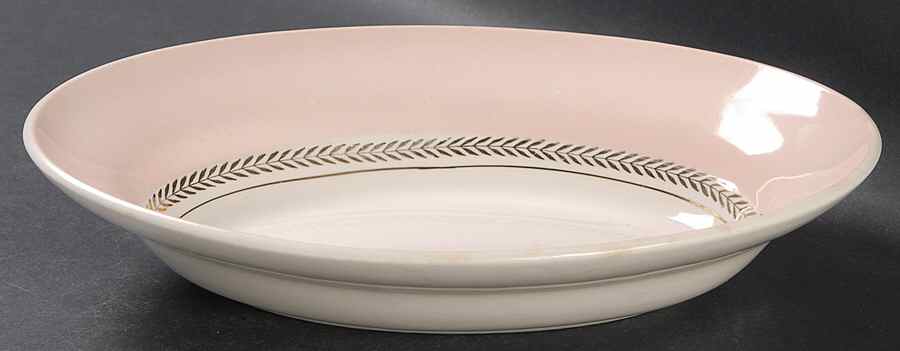 Federal Coral Pink 9" Oval Vegetable Bowl by Limoges-American-1