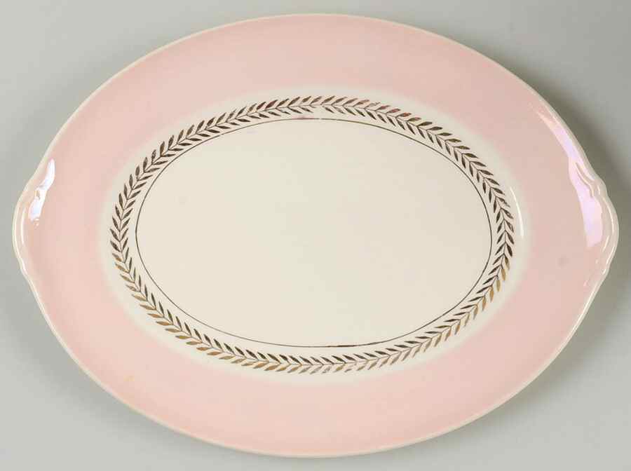 Federal Coral Pink Relish/Gravy Underplate by Limoges-American-1