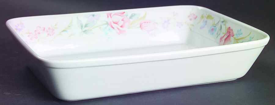 Flowers 10" Rectangular Baker by Limoges-American-1