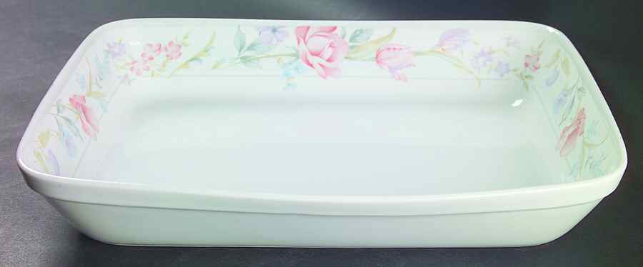 Flowers 12" Rectangular Baker by Limoges-American-1