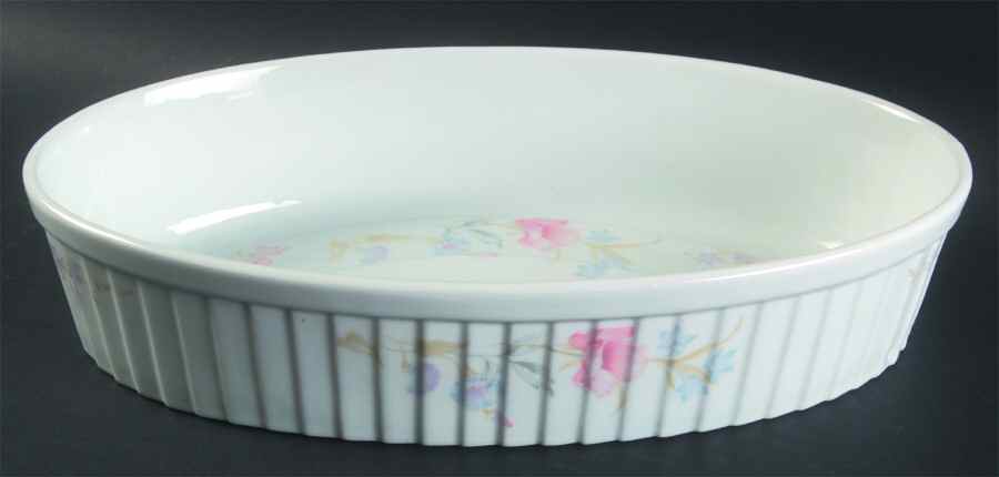 Flowers 12'' Oval Baker by Limoges-American-1
