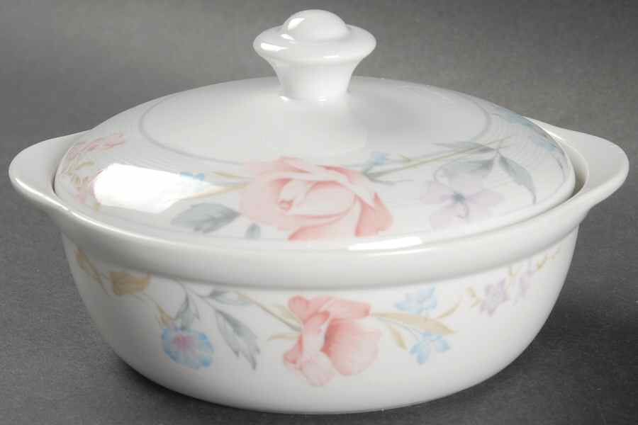 Flowers Individual Casserole & Lid by Limoges-American-1