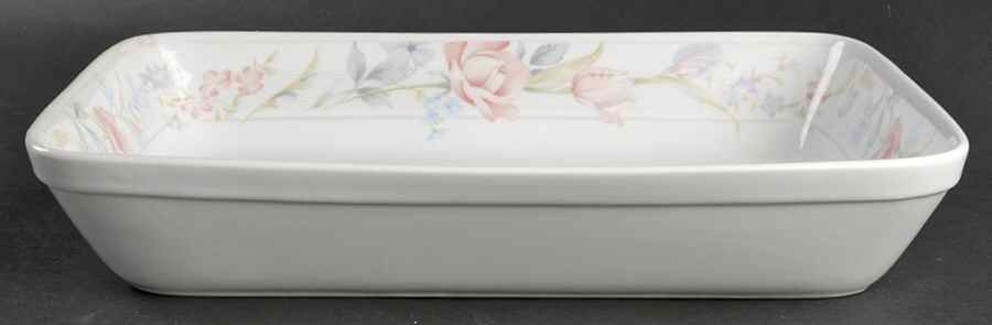 Flowers 13"  Rectangular Baker by Limoges-American-1