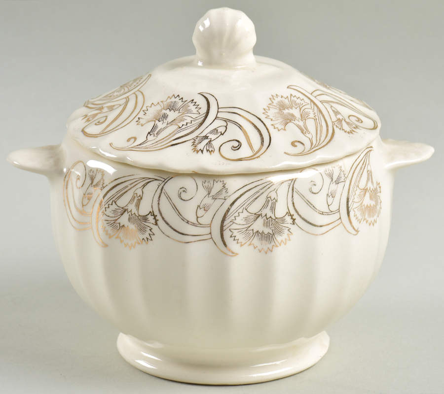 Floragold Sugar Bowl & Lid by Limoges-American-1