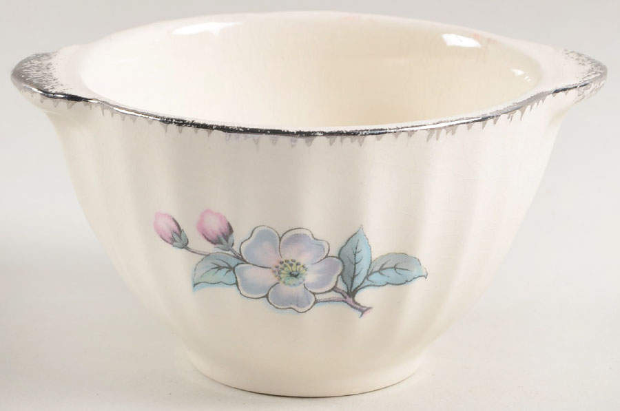 Grey Blossom Sugar Bowl No Lid by Limoges-American-1