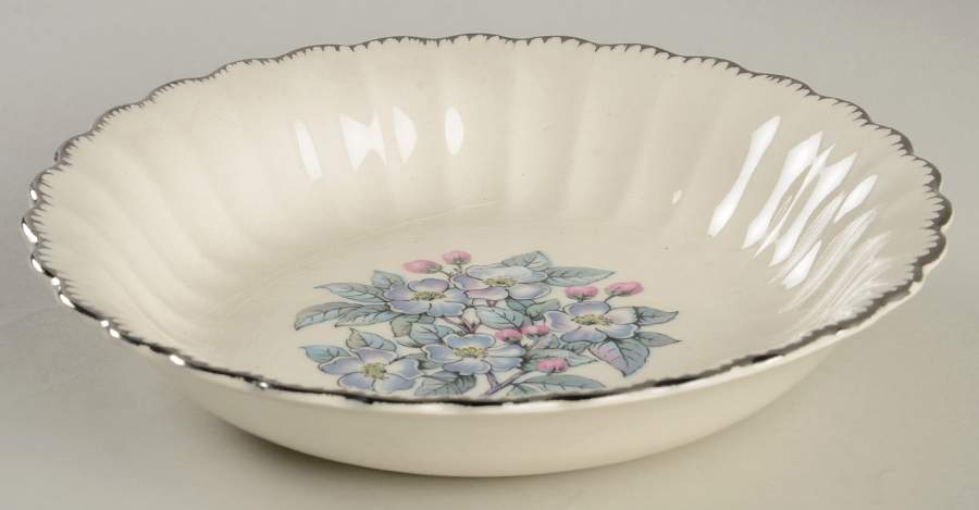 Grey Blossom Coupe Soup Bowl by Limoges-American-1