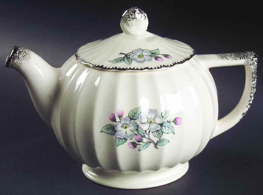 Grey Blossom Teapot & Lid by Limoges-American-1