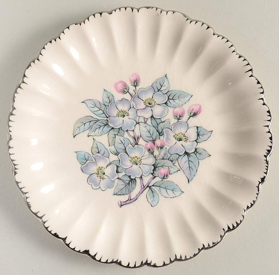 Grey Blossom Bread & Butter Plate by Limoges-American-1