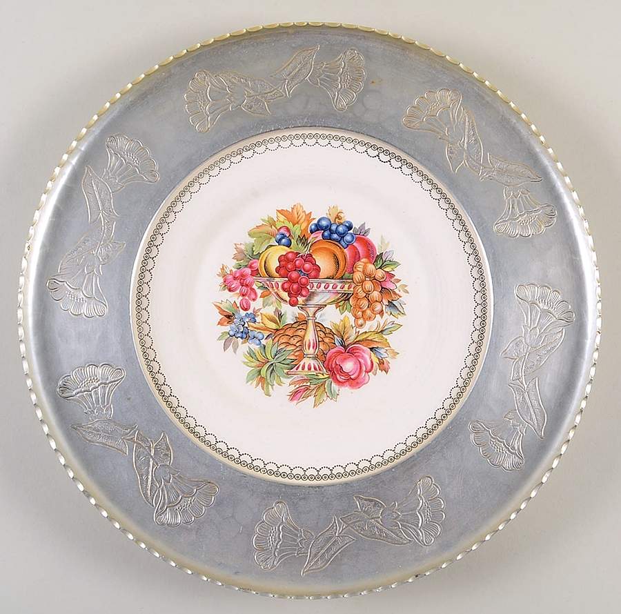 Imperial Victorian Metal Rim Dinner Plate by Limoges-American-1