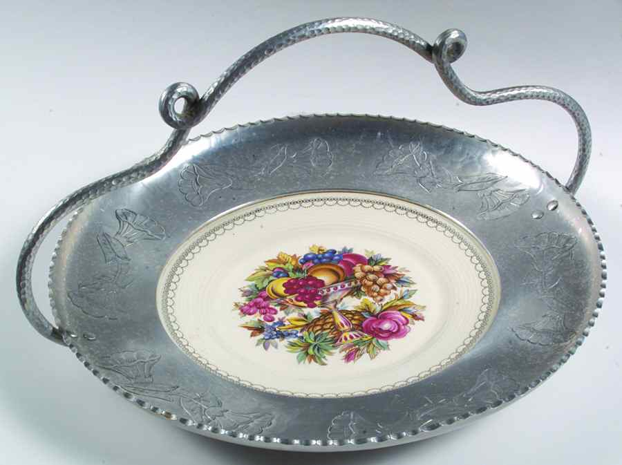 Imperial Victorian Dinner Plate with Metal Handled Rim by Limoges-American-1