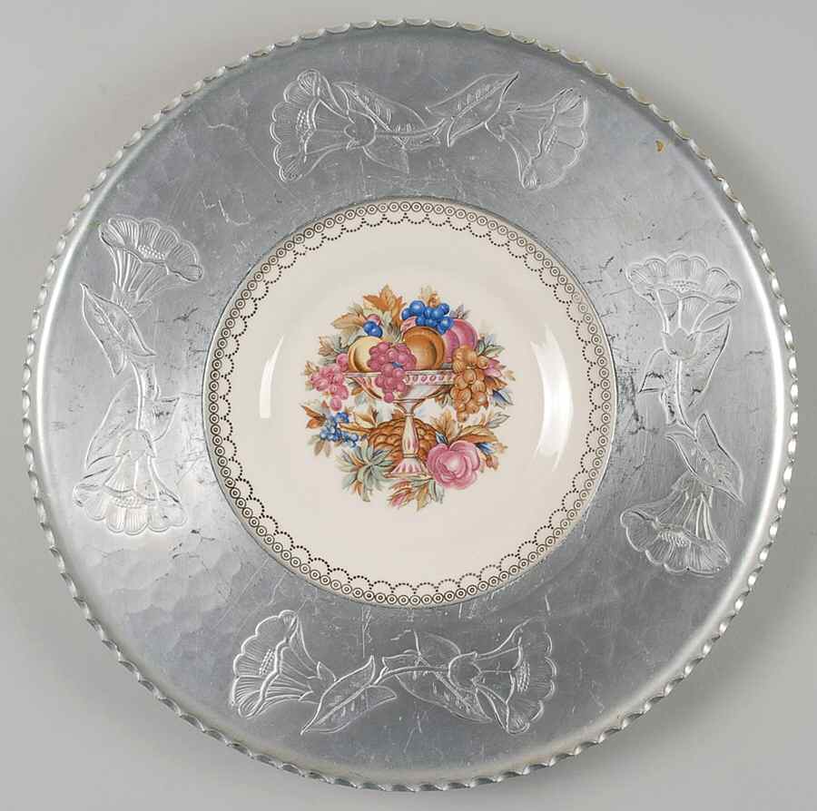 Imperial Victorian Bread & Butter with Metal Rim by Limoges-American-1