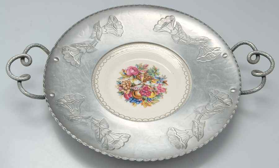 Imperial Victorian Bread & Butter Plate with Metal Handled Rim by Limoges-American-1