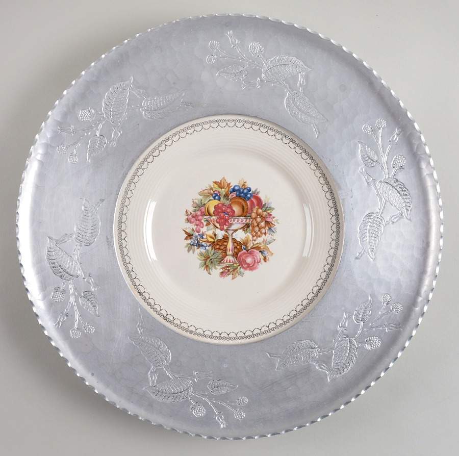 Imperial Victorian Metal Rim Dinner Plate by Limoges-American-1