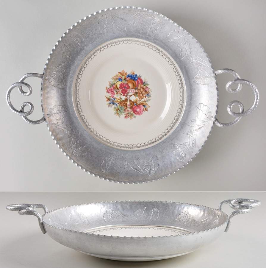 Imperial Victorian Dinner Plate with Metal Handled Rim by Limoges-American-1