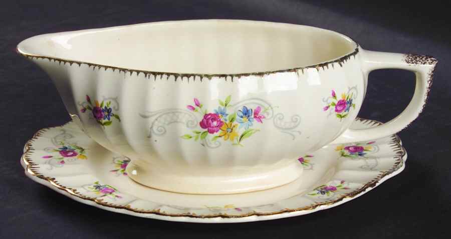 Jennie Lind Gravy Boat & Underplate/Relish by Limoges-American-1