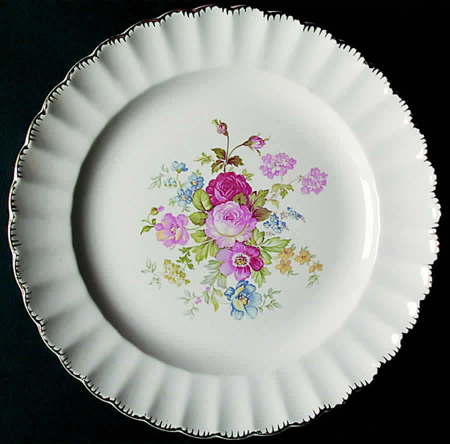 June Rose (No Gold Filigree) Dinner Plate by Limoges-American-1