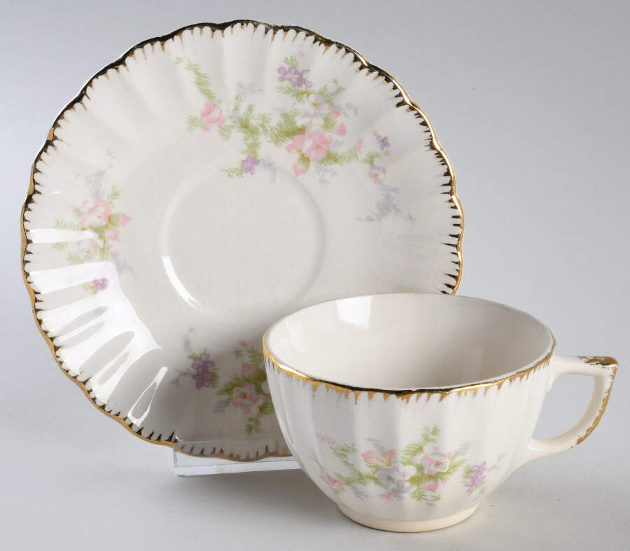 La France Flat Cup & Saucer Set by Limoges-American-1
