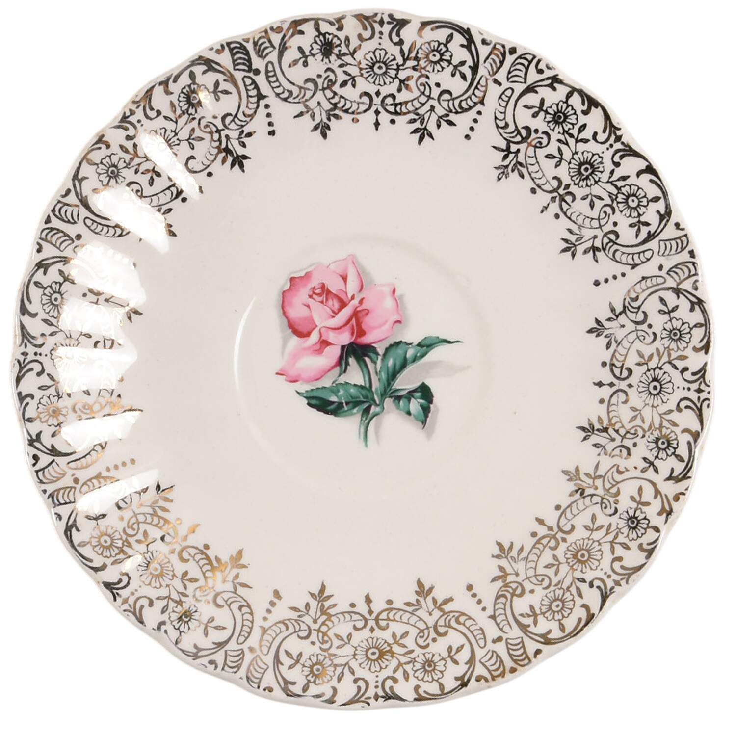 Le Fleur Rouge Saucer by Limoges-American-1