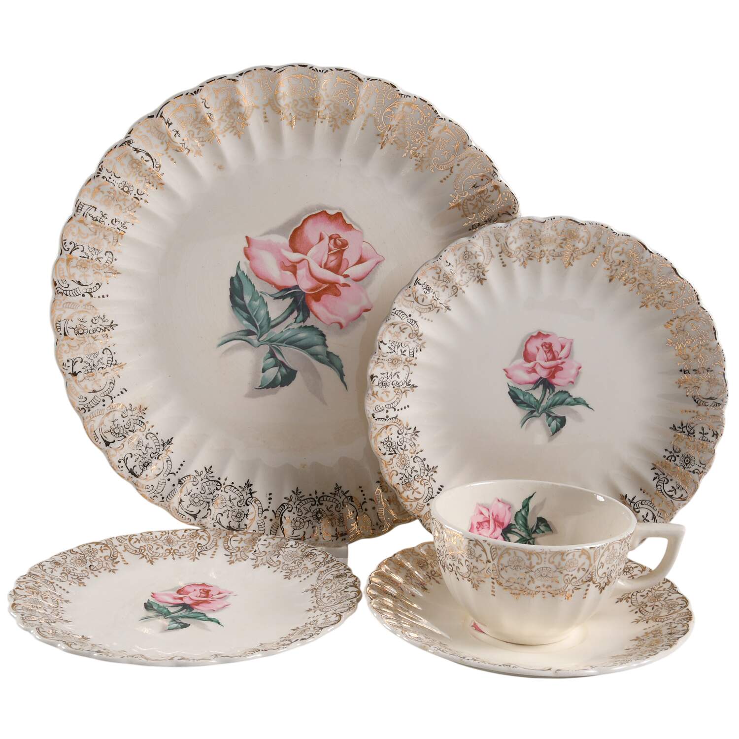 Le Fleur Rouge 40 Piece Estate Set by Limoges-American-1