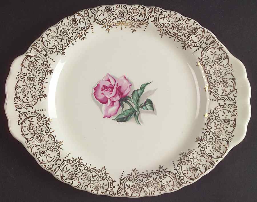 Le Fleur Rouge Relish/Gravy Underplate by Limoges-American-1