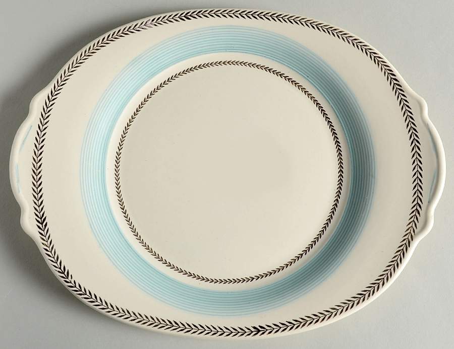 Lyceum Blue 12" Oval Serving Platter by Limoges-American-1