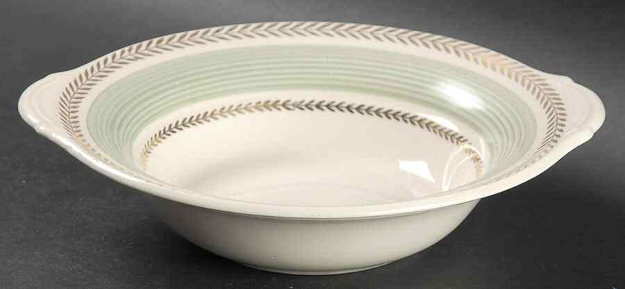 Lyceum Green Lugged Cereal Bowl by Limoges-American-1