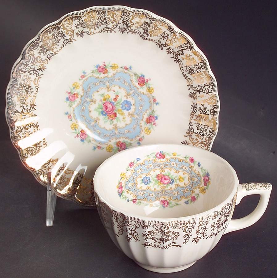 Lyric Flat Cup & Saucer Set by Limoges-American-1