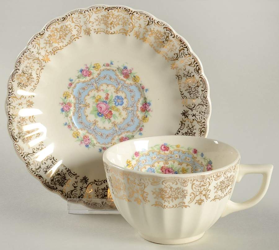 Lyric Flat Cup & Saucer Set by Limoges-American-1