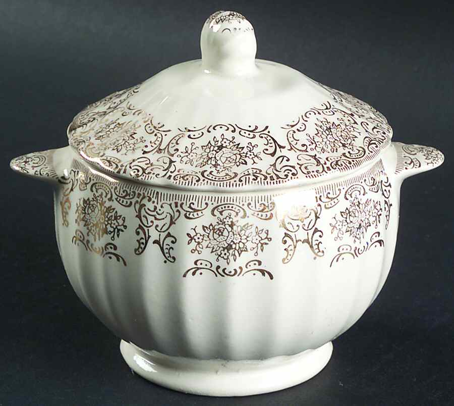 Lyric Sugar Bowl & Lid by Limoges-American-1