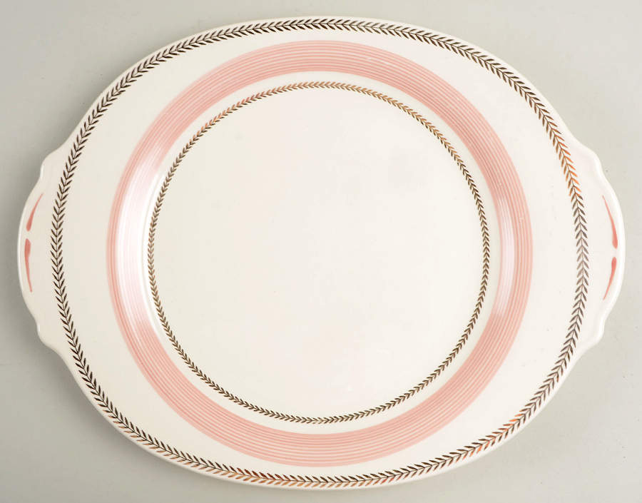 Lyceum Rose 13" Oval Serving Platter by Limoges-American-1