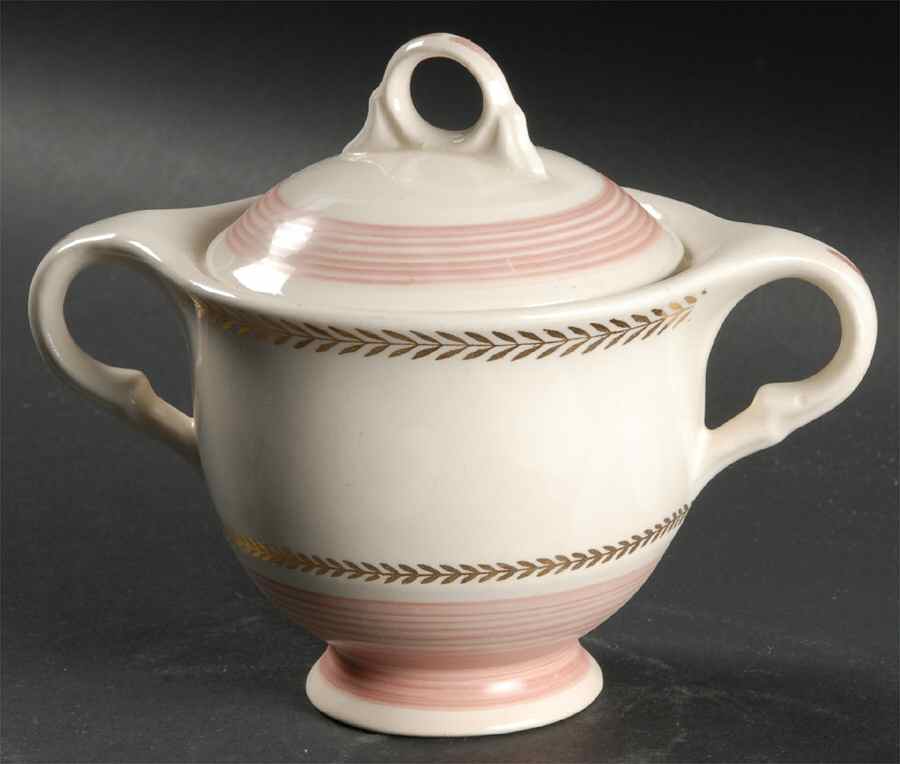 Lyceum Rose Sugar Bowl & Lid by Limoges-American-1