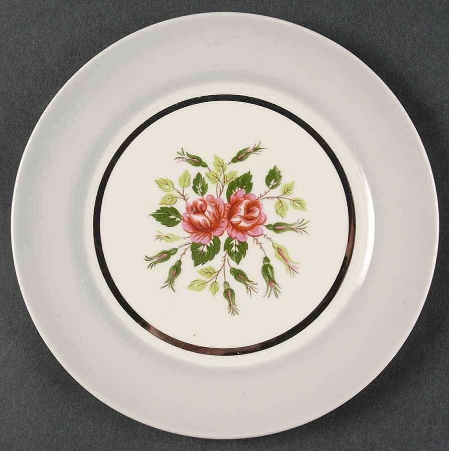 Marsh Rose Cotillion Gray Bread & Butter Plate by Limoges-American-1