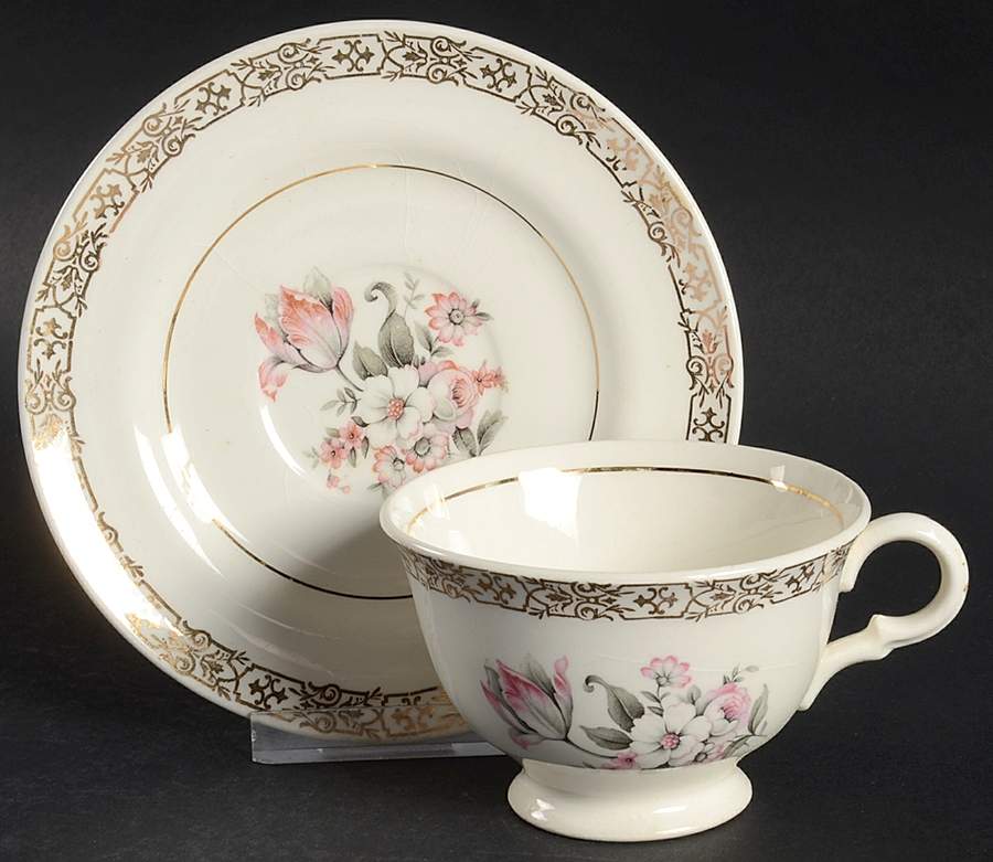 Masterpiece Footed Cup & Saucer Set by Limoges-American-1